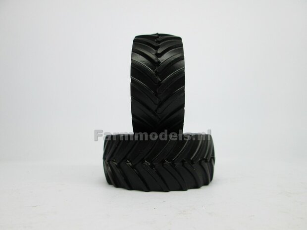 &Oslash; 65.2 x 27.7 mm: 2x Mitas 900/60 R42 bandenset  ZONDER VELGEN 1:32