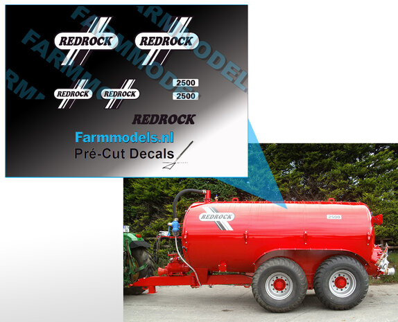 REDROCK type 2500 Pr&eacute;-Cut Decals zwart/wit op transparante folie 1:32 schaal Farmmodels.nl