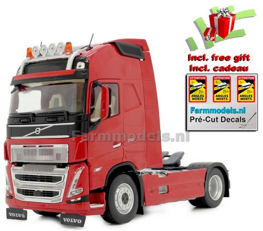 RED VOLVO FH5 4x2 1:32 nu met gratis ANGLES MORTES stickerset MargeModels  MM2320-03 