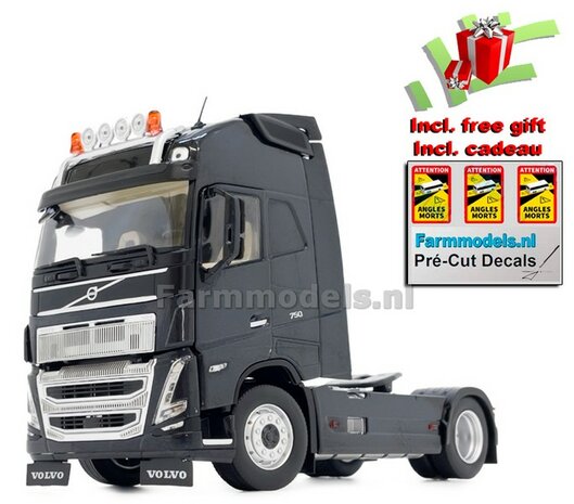 ANTHRACITE VOLVO FH5 4x2 1:32 nu met gratis ANGLES MORTES stickerset MargeModels  MM2320-02   