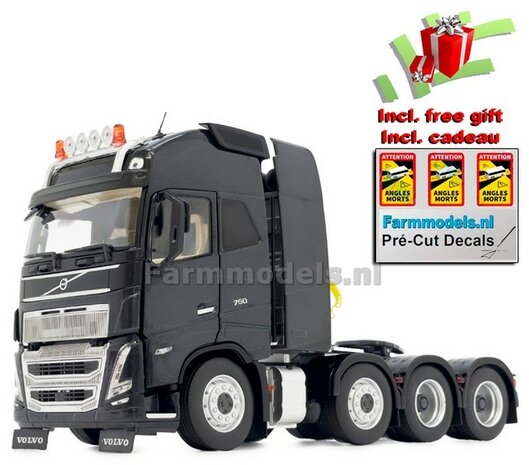 ANTHRACITE VOLVO FH5 8x4 1:32 nu met gratis ANGLES MORTES stickerset MargeModels  MM2322-02   