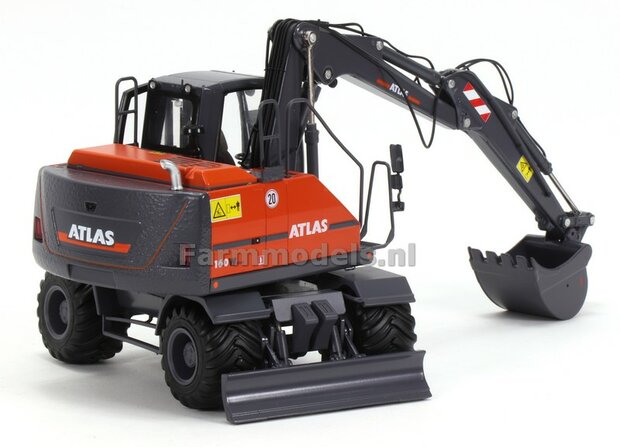 Atlas logo stickerset tbv giek en achterkant. in wit met grijze streep, 6,6x34mm + 2x  3x21 mm Decals-1:32-Farmmodels.nl