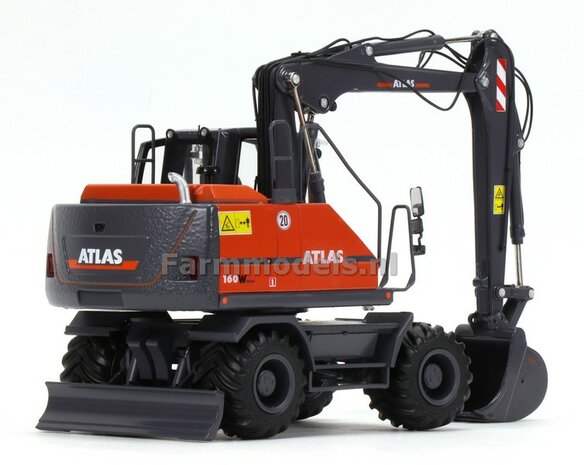 Atlas logo stickerset tbv giek en achterkant. in wit met grijze streep, 6,6x34mm + 2x  3x21 mm Decals-1:32-Farmmodels.nl