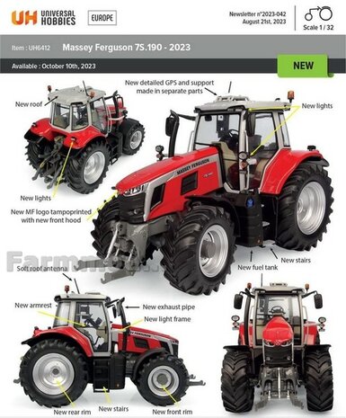 Massey Ferguson 7S.190 1:32 Universal Hobbies 2023 UH6412