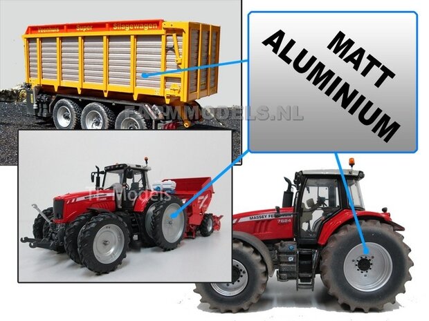 Aluminium MATT Aluminium look Velgen &amp; Plaatwerk Spuitbus / Spraypaint - Farmmodels series = Industrie lak, 400ml. ook voor schaal 1:1 zeer geschikt!!