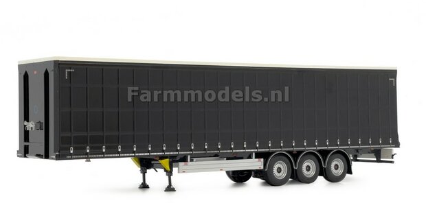 FULL BLACK PACTON curtainside trailer 1:32 Marge Models MM1902-02-02  