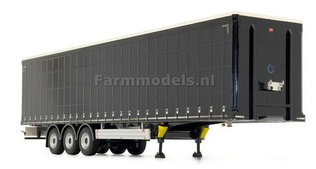 FULL BLACK PACTON curtainside trailer 1:32 Marge Models MM1902-02-02  