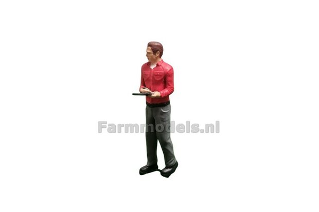 Chef werkplaats/ Monteur met ROOD shirt Handgeschilderd 1:32  ATL32007-RED