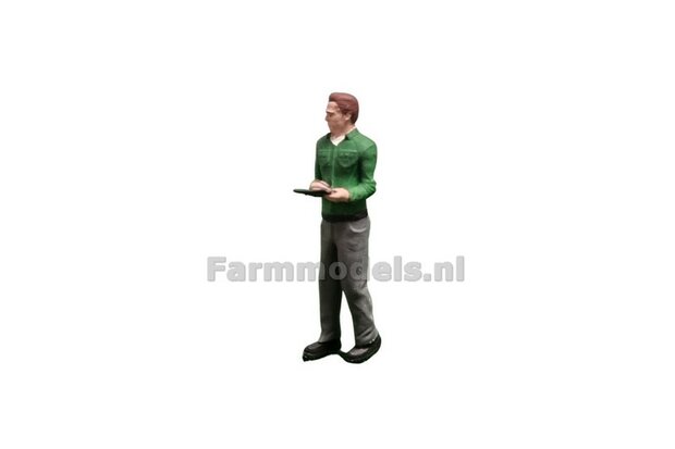 Chef werkplaats/ Monteur met GROEN shirt Handgeschilderd 1:32  ATL32007-GREEN