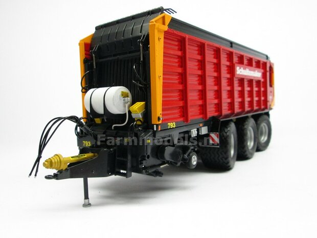 Ronde vloeistoftank + 2 aansluitingen, GRIJS RESIN tank ong. &Oslash; 19 mm x 33 mm breed incl. steun ZWART montagepinnen ACHTERKANT 1:32 
