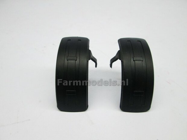 2x originele Zwarte spatborden 19.4 mm breed (Origineel item John Deere 7310 Wiking) universeel te gebruiken 1:32