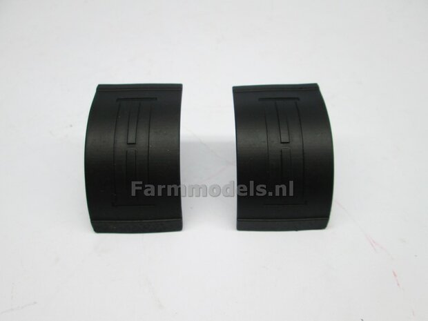 2x Zwarte spatborden 31 mm breed ZONDER STEUNEN Rubberlook universeel te gebruiken 1:32