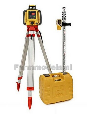 TOPCON Laserset, Zender, 3-poot, handontvanger en 2 machine ontvangers t.b.v. Wegenbouw / grondverzet Bouwkit 1:32                