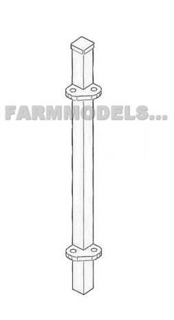 (Hoek) Paal Hekwerk bedrijf bouwkit, 61 mm hoog 1:32