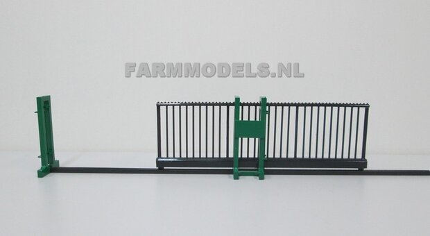Schuif poort met geleiders, eindstuk &amp; rail, bouwkit 1:32 (HTD)