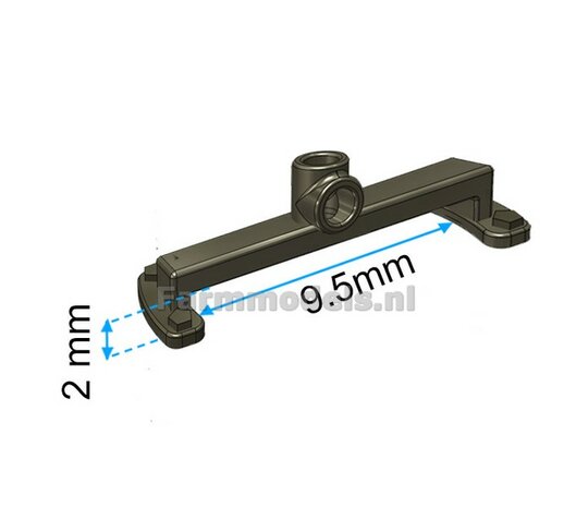 Luchtdrukwisselsysteemset GRIJS 2x beugels achteras 2 mm x 9.5 mm, geleverd incl. slangen, koppelingen etc. 1:32                  