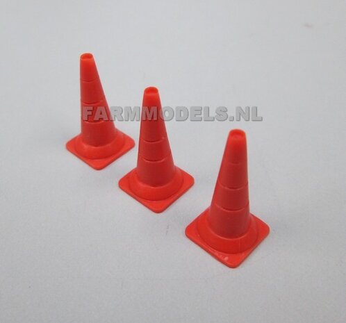 Pion set 3 stuks Oranje / afzetting werkzaamheden 1:32 04620           