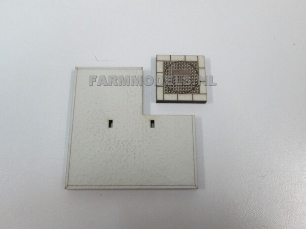 2x Stelconplaten afm. 62.5 x 62.5 x 4 mm  Farmmodels Editie 1:32  