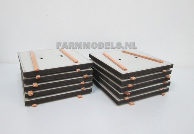 20x Stelconplaten  afm. 62.5 x 62.5 x 4 mm  Farmmodels Editie 1:32  