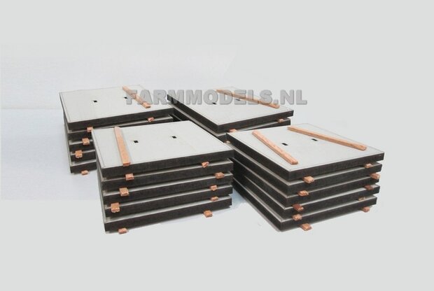 20x Stelconplaten  afm. 62.5 x 62.5 x 4 mm  Farmmodels Editie 1:32  