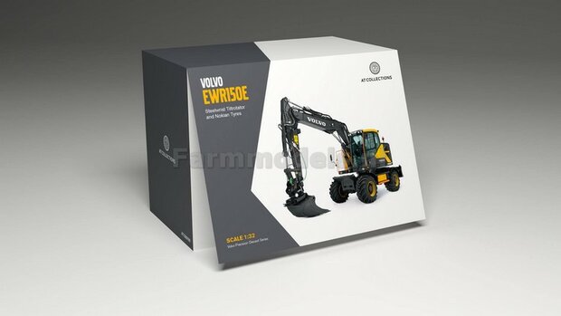 Volvo EWR150E kraan NOKIAN banden + Tiltrotator S6/S60 snelwissel + bak + FREE GIFT STICKERSET (verboden) 1:32  3200100 