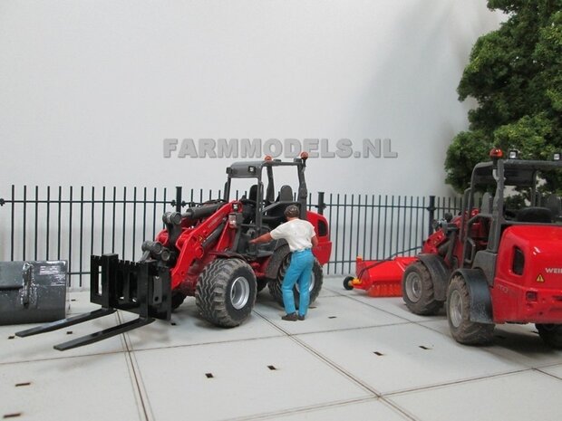 Puinriek bakje handgebouwd t.b.v. snelwissel set nr. 50300-50325 Mini shovel (Weidemann Siku), 1:32 