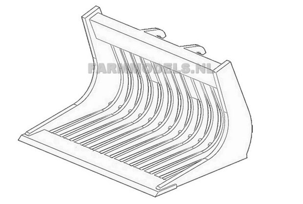 Puinriek bakje handgebouwd t.b.v. snelwissel set nr. 50300-50325 Mini shovel (Weidemann Siku), 1:32 