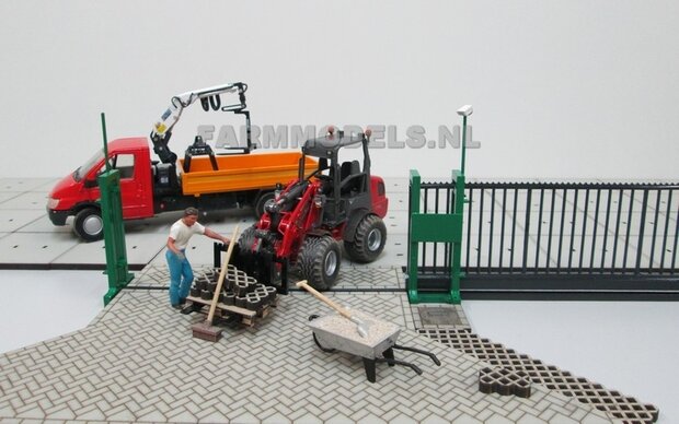 Puinriek bakje handgebouwd t.b.v. snelwissel set nr. 50300-50325 Mini shovel (Weidemann Siku), 1:32 