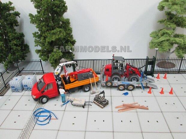 Puinriek bakje handgebouwd t.b.v. snelwissel set nr. 50300-50325 Mini shovel (Weidemann Siku), 1:32 