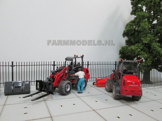 Palletvork setje BOUWKIT t.b.v. snelwissel set nr. 50300-50325 Mini shovel (Weidemann Siku) 1:32 (HTD)    