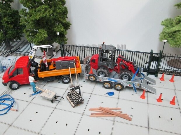 Palletvork setje BOUWKIT t.b.v. snelwissel set nr. 50300-50325 Mini shovel (Weidemann Siku) 1:32 (HTD)    