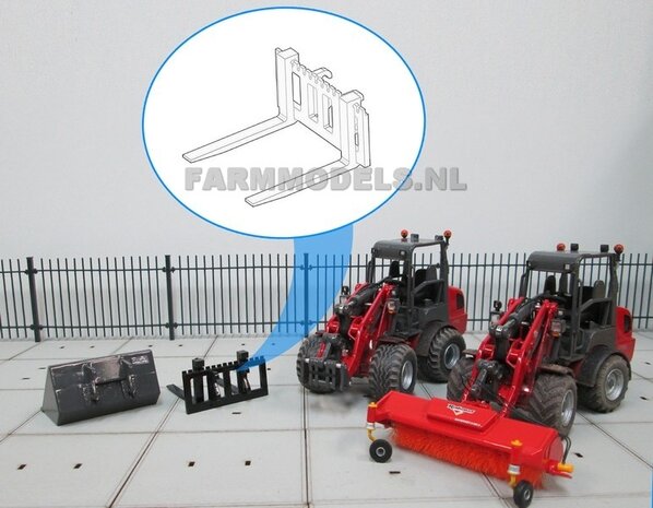 Palletvork setje BOUWKIT t.b.v. snelwissel set nr. 50300-50325 Mini shovel (Weidemann Siku) 1:32 (HTD)    