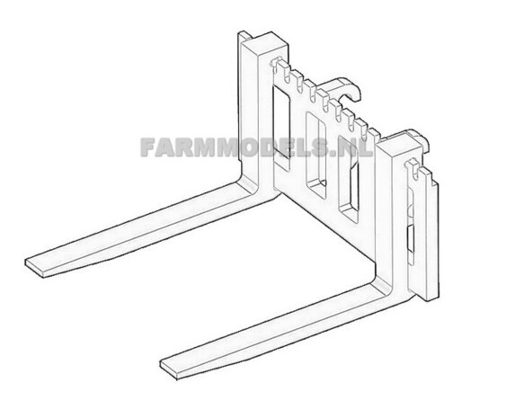 Palletvork setje BOUWKIT t.b.v. snelwissel set nr. 50300-50325 Mini shovel (Weidemann Siku) 1:32 (HTD)    