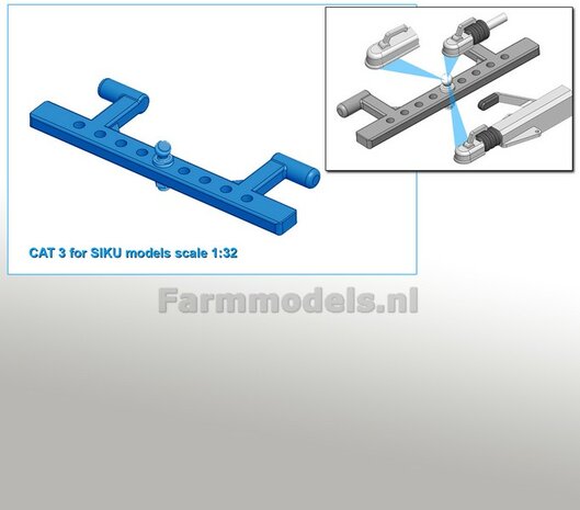 Trekhaakkogel met gatenbalk SIKU HEF FORD/ NH BLAUW  gespoten 1:32