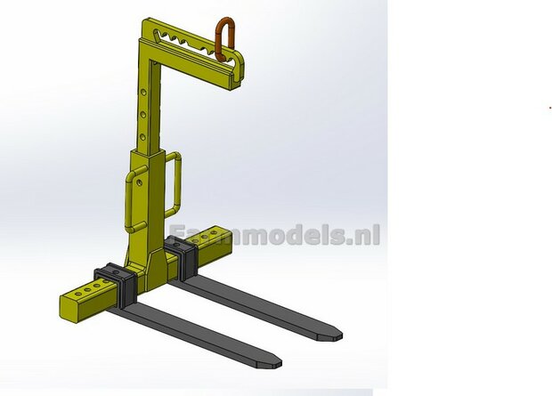 Pallethaak GEEL/ ZWART geleverd, kant en klaar item 1:32