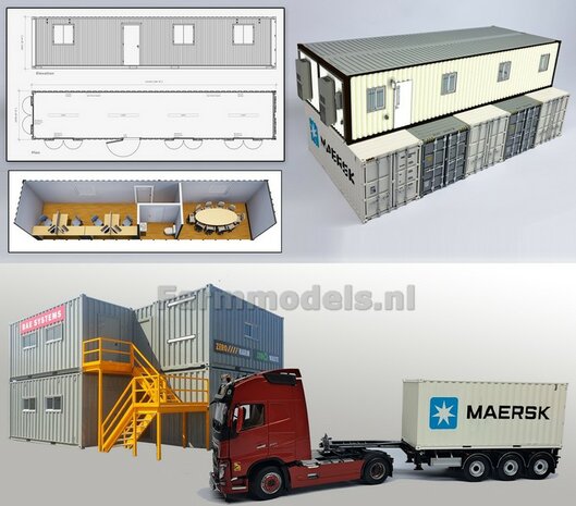 20ft &amp; 40ft Container office/ sea freight container BOUWKIT  1:32   SNEL VERWACHT