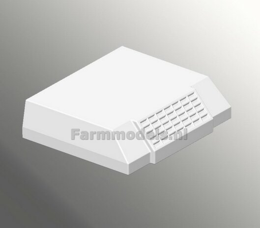 Overdruk filter/ Lucht Filter in ONBEHANDELD WIT RESIN geleverd TYPE 6 afm. 22.4 x 26.4 x 7mm  (ZONDER Stickers) 1:32