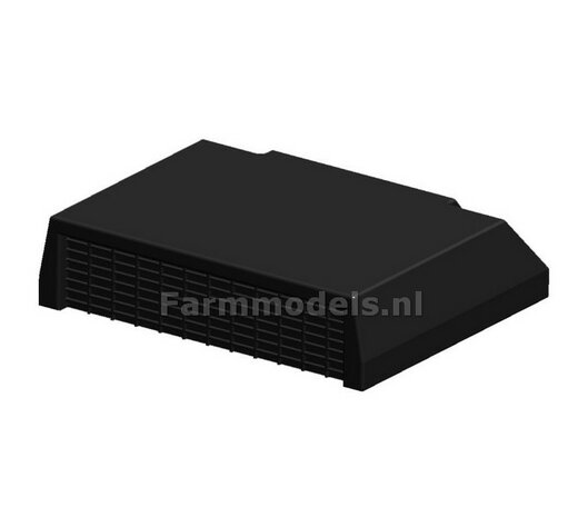 Overdruk filter/ Lucht Filter in ZWART HOOGGLANS gespoten INCL. STICKERSET BM AIR geleverd TYPE 6 afm. 22.4 x 26.4 x 7mm  1:32