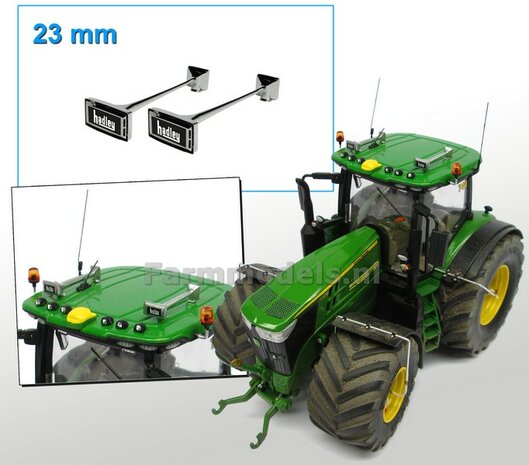 2x Luchthoorn Hadley Ambasadeur 23mm CHROOM gespoten, incl. 3x Hadley stickers 1:32 