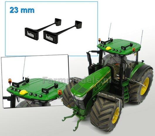 2x Luchthoorn Hadley Ambasadeur 23mm ZWART gespoten, incl. 3x Hadley stickers 1:32  