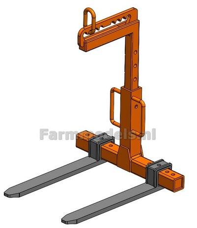 Pallethaak ORANJE/ ZWART geleverd, kant en klaar item 1:32