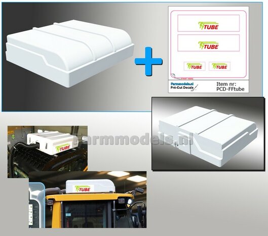 Overdruk filter/ Lucht Filter in WIT HOOGGLANS Gespoten geleverd  TYPE 4 INCL. STICKERSET Euroquip afm. 27 mm x 23.6 x 7mm 1:32 