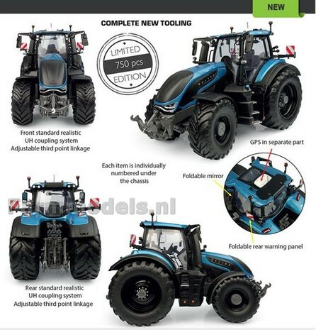 TURQUOISE BLUE Valtra S416 LIMITED ED. 750st. + FREE GIFT VOORRUIT STICKERSET 1:32 UH6652    