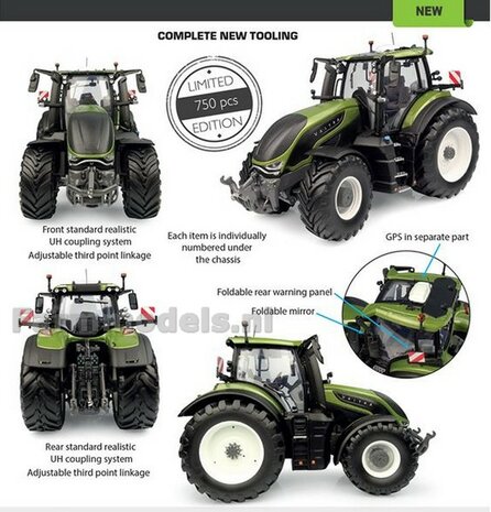 METALLIC GREEN Valtra S416 LIMITED ED. 750st. + FREE GIFT VOORRUIT STICKERSET 1:32 UH6492    OP=OP    