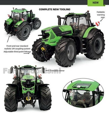 STANDARD GREEN Deutz-Fahr 8280 TTV + FREE GIFT VOORRUIT STICKERSET 1:32 UH6606    