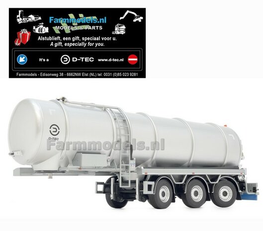 D-TEC LIGHT GRAY tank trailer + FREE GIFT D-TEC SPATLAP STICKER 1:32 Marge Models 2326-03    