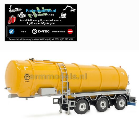 D-TEC YELLOW tank trailer + FREE GIFT D-TEC SPATLAP STICKER 1:32 Marge Models 2326-02    