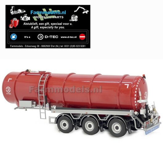 D-TEC RED tank trailer + FREE GIFT D-TEC SPATLAP STICKER 1:32 Marge Models 2326-01     