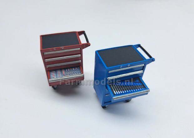 Gereedsschap Trolly ROOD handgeschildert SMALLE UITVOERING 1:32