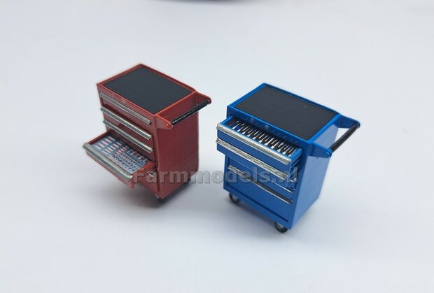 Gereedsschap Trolly ROOD handgeschildert SMALLE UITVOERING 1:32